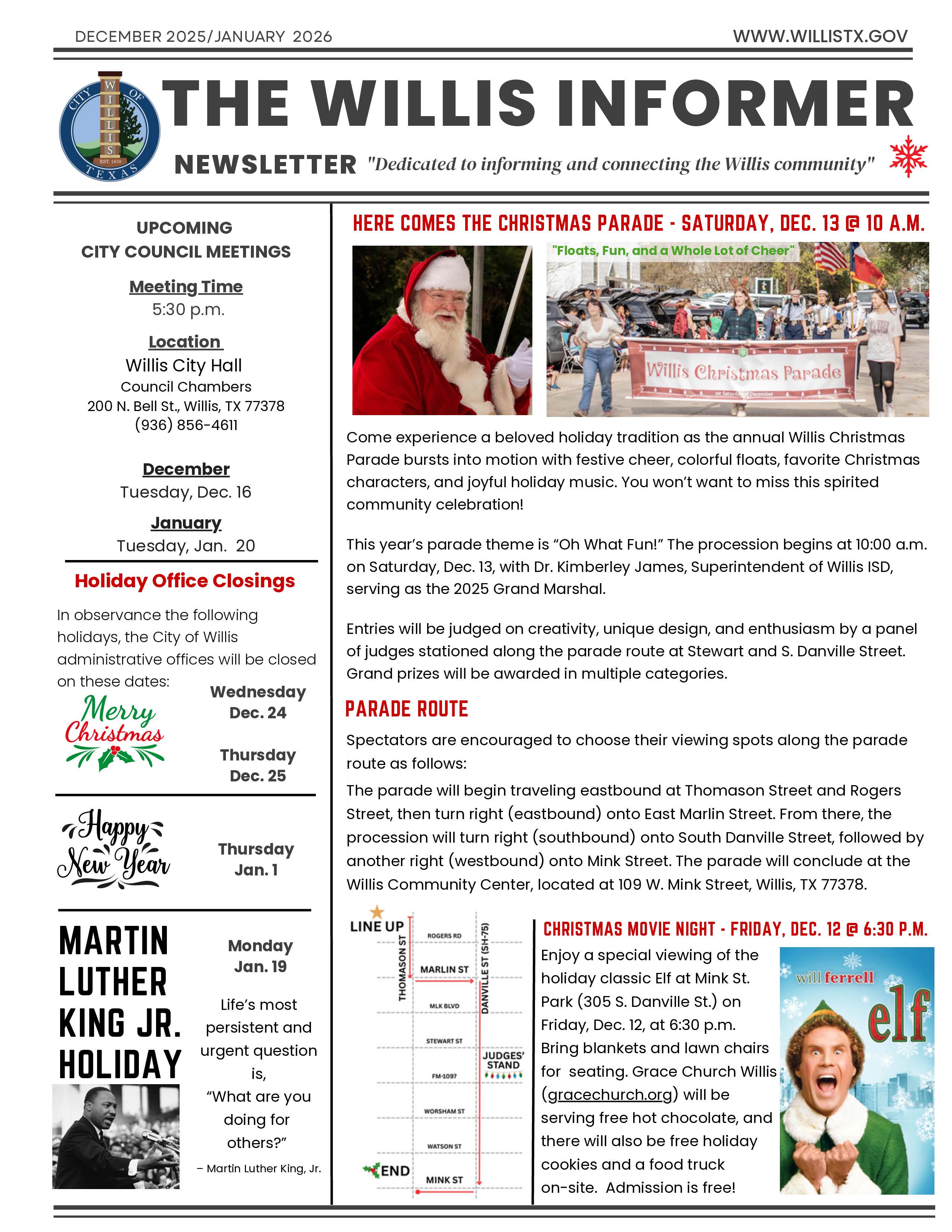 The Willis Informer Newsletter - Dec. 1_Page_1